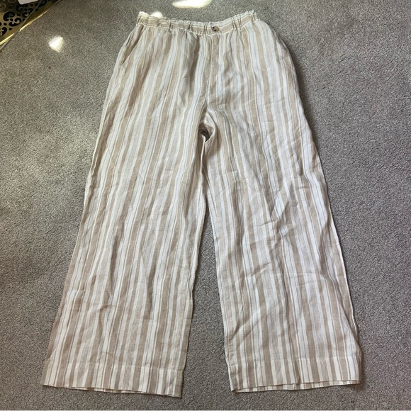 Faherty Monterey Linen Striped Pants Sz XL Sand 100% Linen - Picture 2 of 5